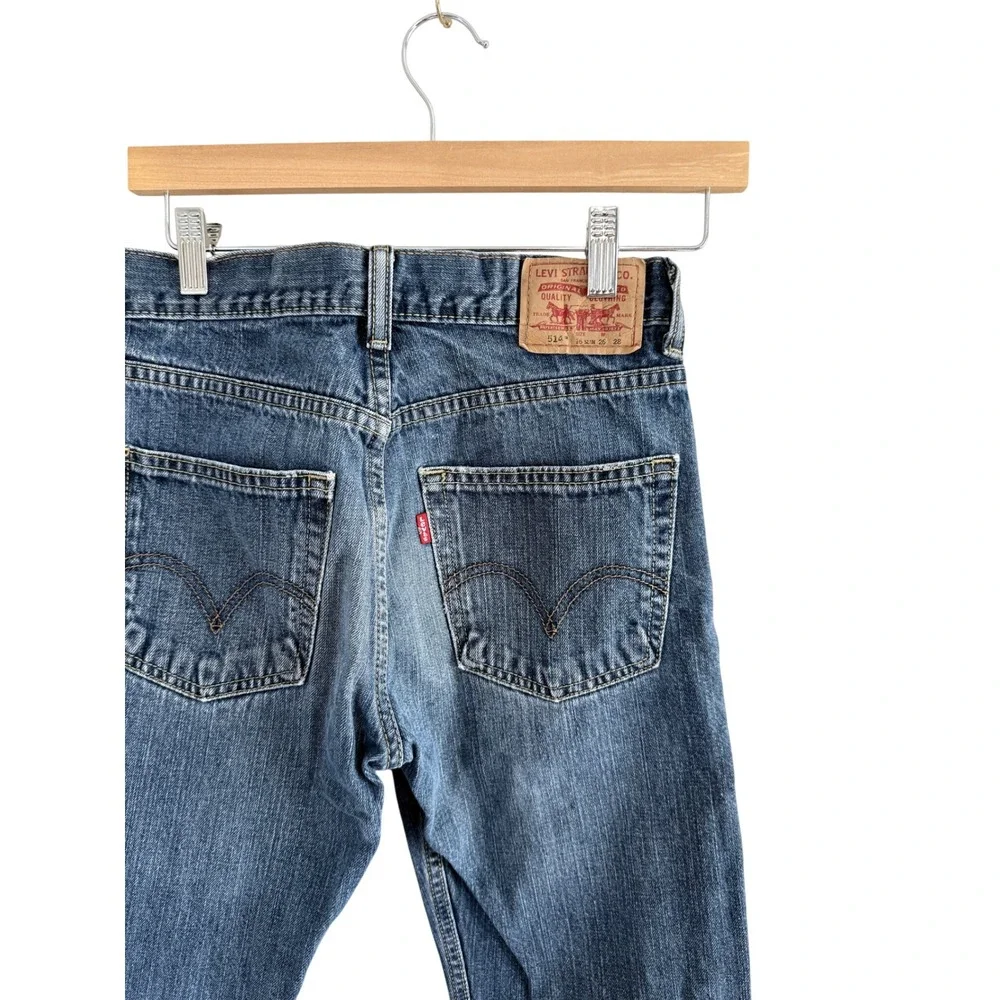 Levi's 514 Slim Straight Jeans Size 26 Blue Denim Pants Normal Wear EUC